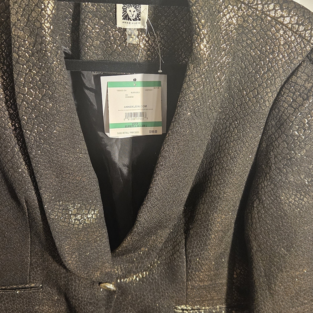 Anne Klein Gold Textured Blazer